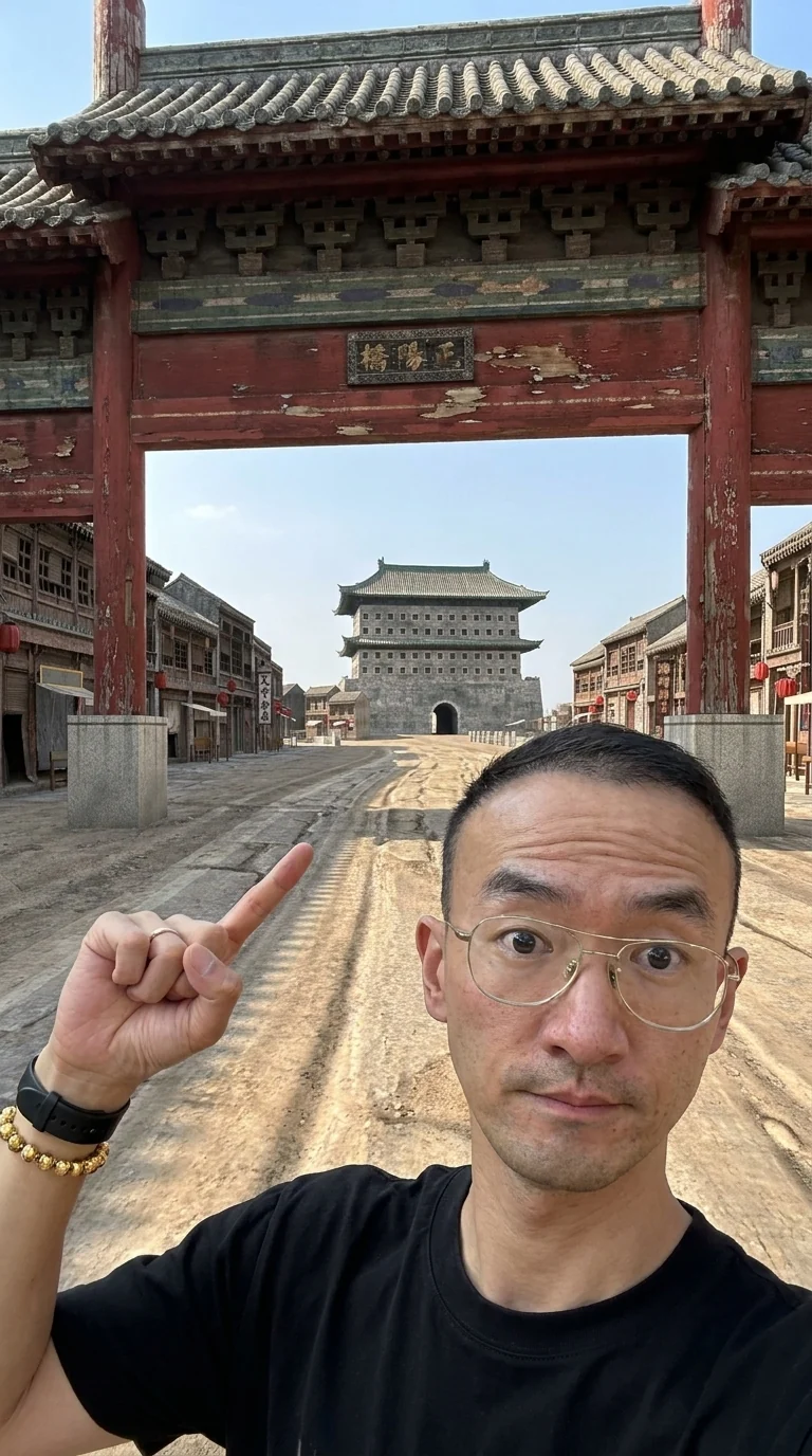 成片：站在清末前门大街五牌楼前的合影